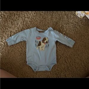 Carhartt Light Blue Kids Bodysuit with Dog Design